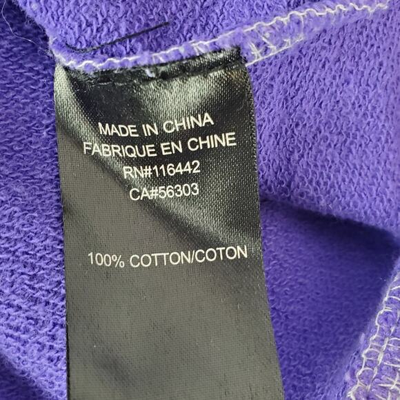 Empyre Tie Dye Skater Hoodie M Unisex Drawstring Purple Turquoise Warm Pullover - Picture 6 of 9